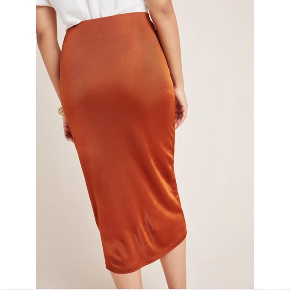 NWT Anthropologie Maeve Tied Rayon Blend Rust Skirt Size XS - Picture 2 of 6